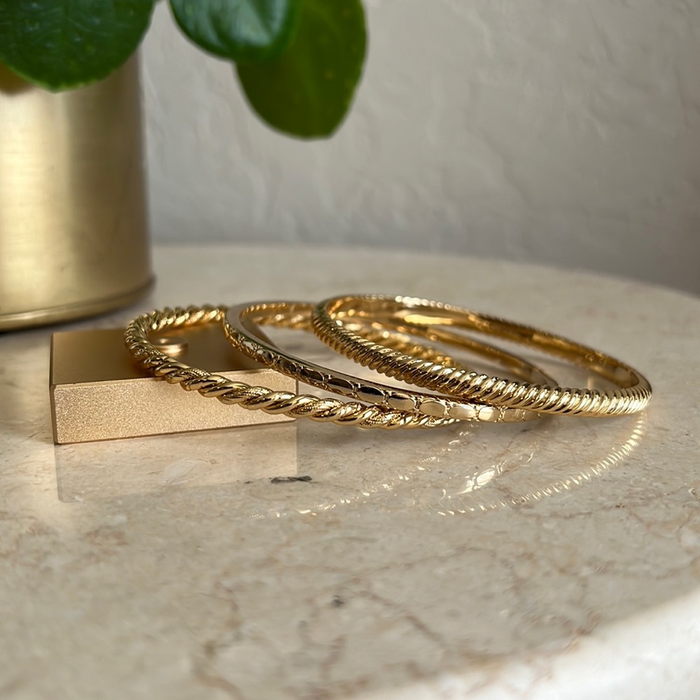 J Crew Gold Bangle Trio